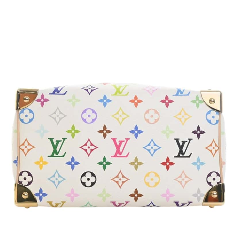 Louis Vuitton Takashi Murakami Monogram Multicolore Speedy Bandouliere 25 White Very good condition - Box View