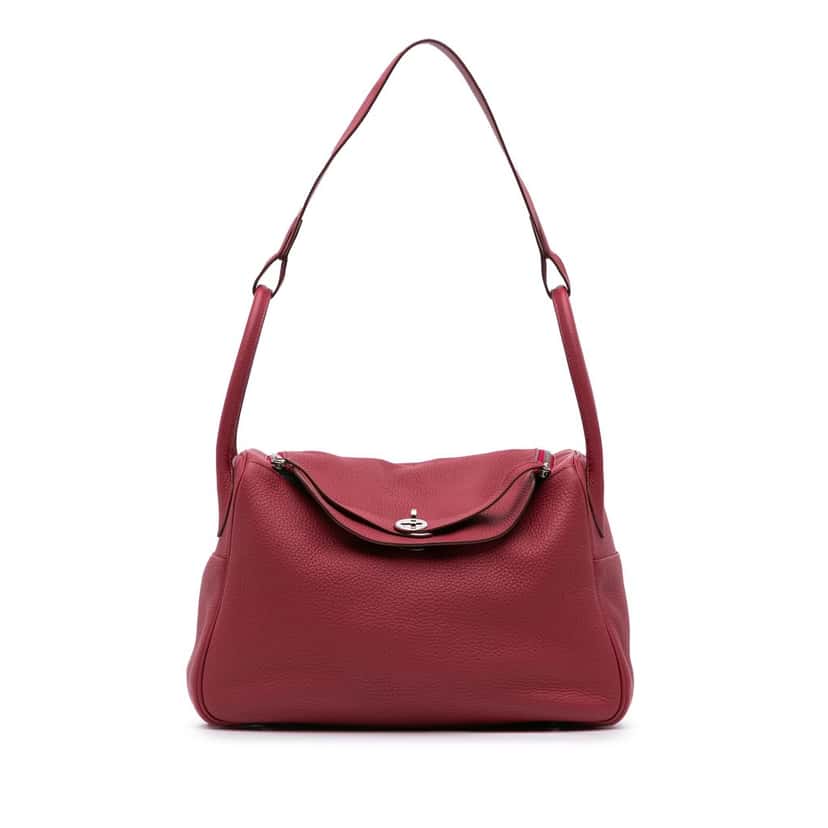 Hermès Clemence Lindy 34 Red Leather Very good condition - Front View