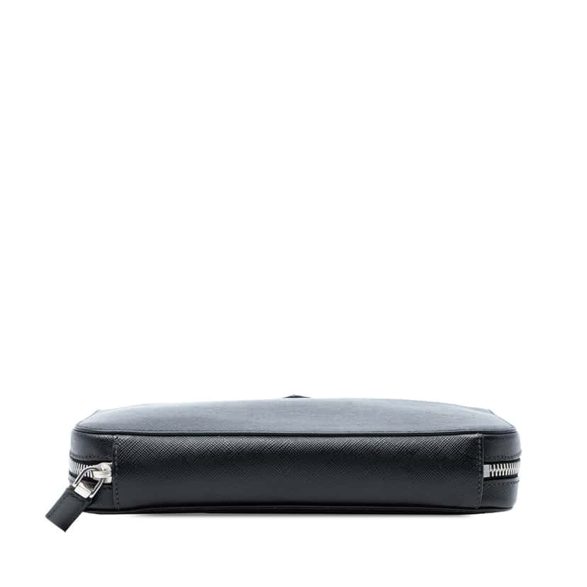 Prada Saffiano Clutch Black Leather Very good condition - Inside View