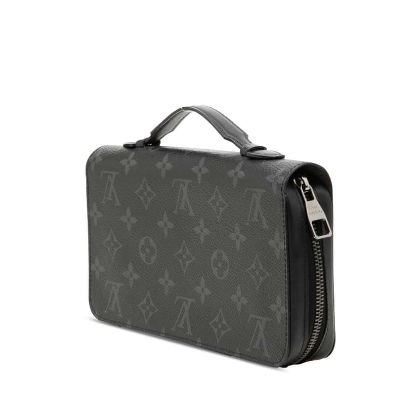 Louis Vuitton Monogram Eclipse Zippy XL Wallet Black Very good condition - Back View
