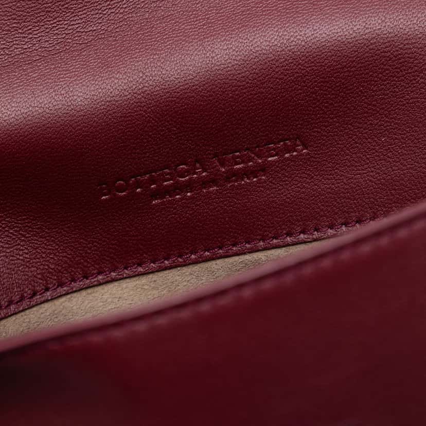 Bottega Veneta Nappa Intrecciato Rialto Shoulder Bag Red Leather Very good condition - Box View