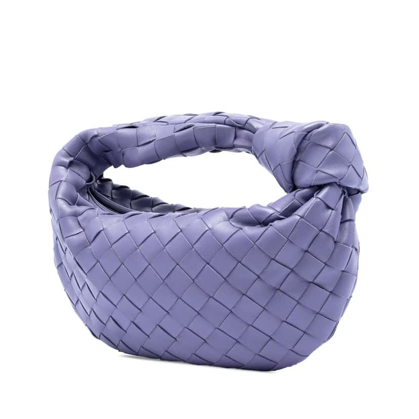 Bottega Veneta Mini Nappa Intrecciato Jodie Purple Leather Very good condition - Back View