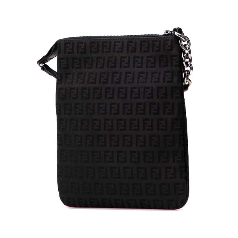 Fendi Zucchino Canvas Crossbody Black Very good condition - Back View