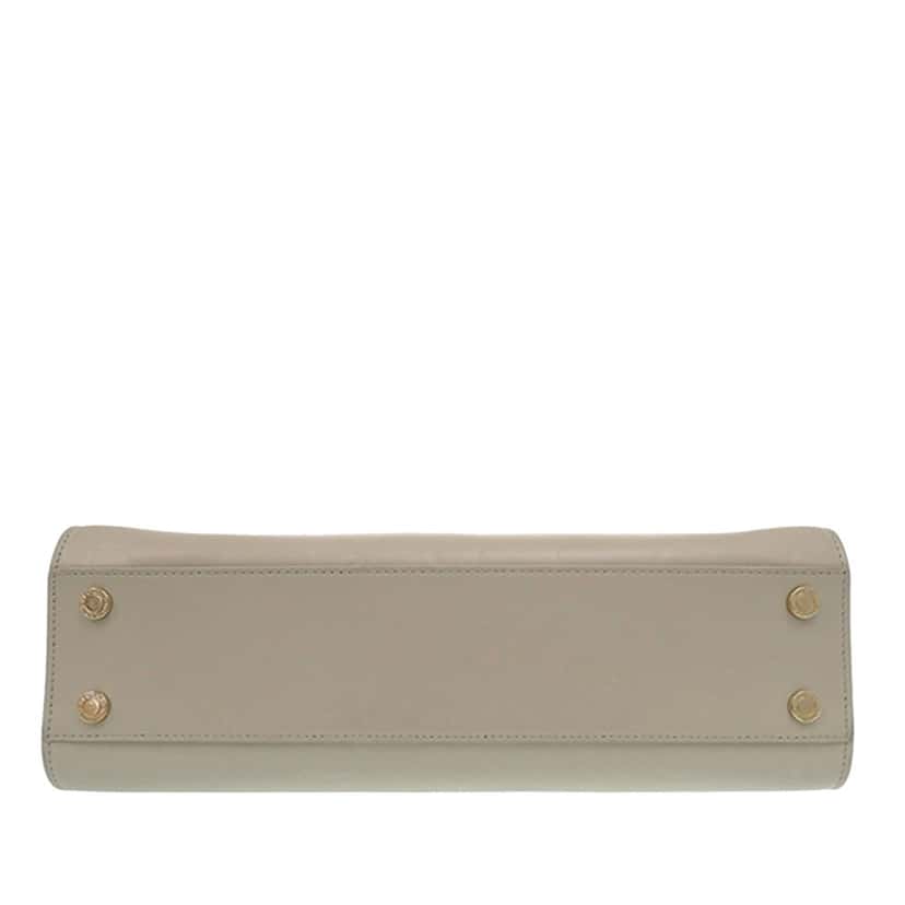 Bvlgari Embossed Leather Logo Infinitum Tote Beige Leather Very good condition - Model View