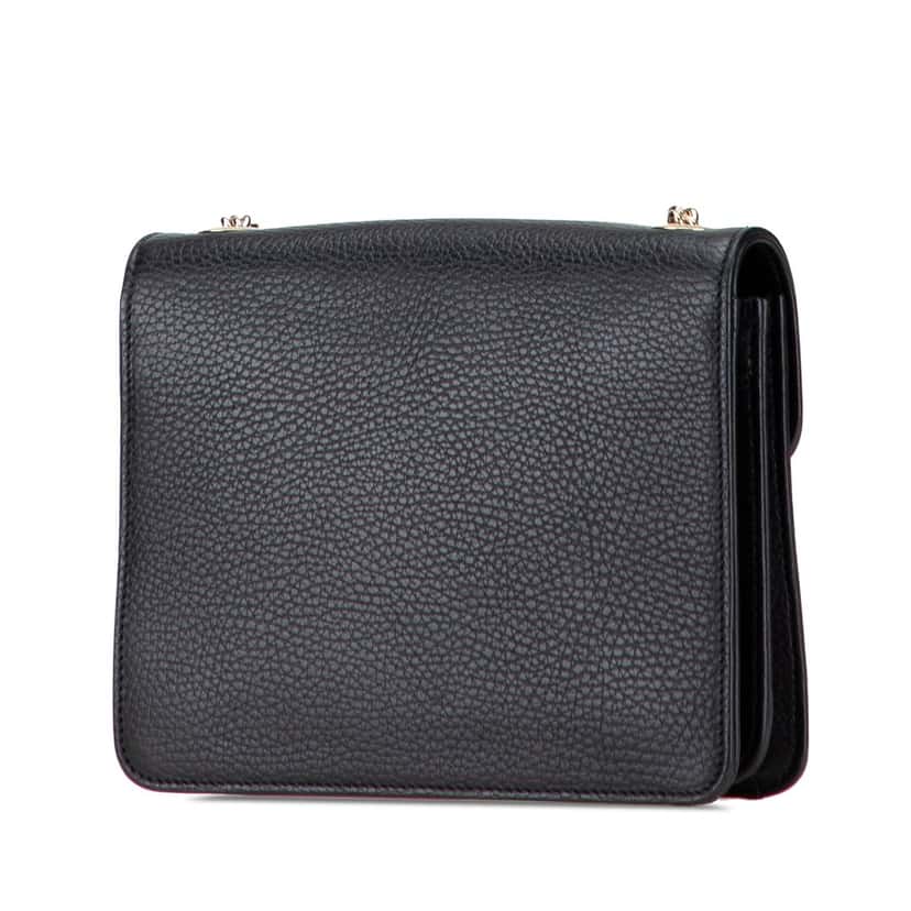 Gucci Small Dollar Calfskin Interlocking G Crossbody Black Leather Very good condition - Back View