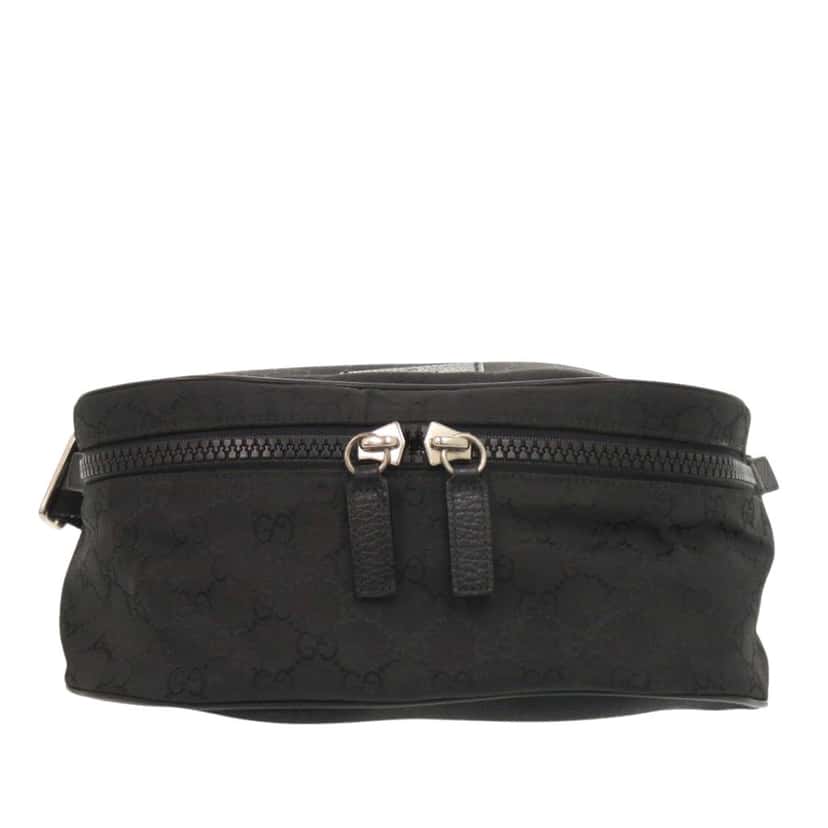 Gucci GG Nylon Web Belt Bag Black Very good condition - Front View