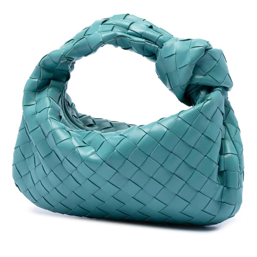 Bottega Veneta Mini Nappa Intrecciato Jodie Blue Leather Very good condition - Back View