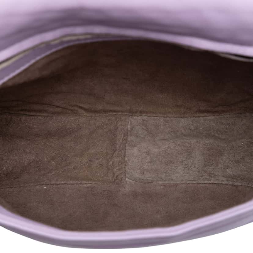 Bottega Veneta Nappa Intrecciato Flap Crossbody Purple Leather Very good condition - Model View