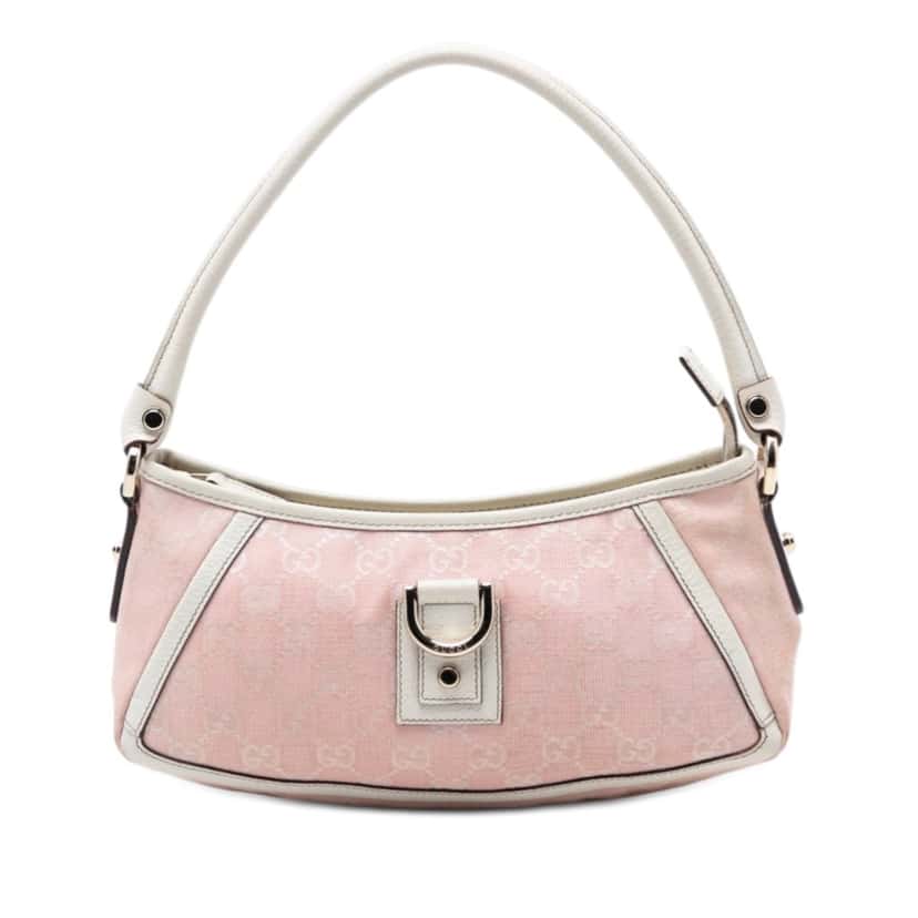Gucci GG Canvas Abbey D Ring Pochette Pink Very good condition - Front View