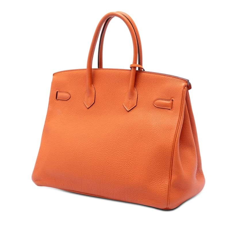 Hermès Togo Birkin Retourne 35 Orange Leather Very good condition - Back View