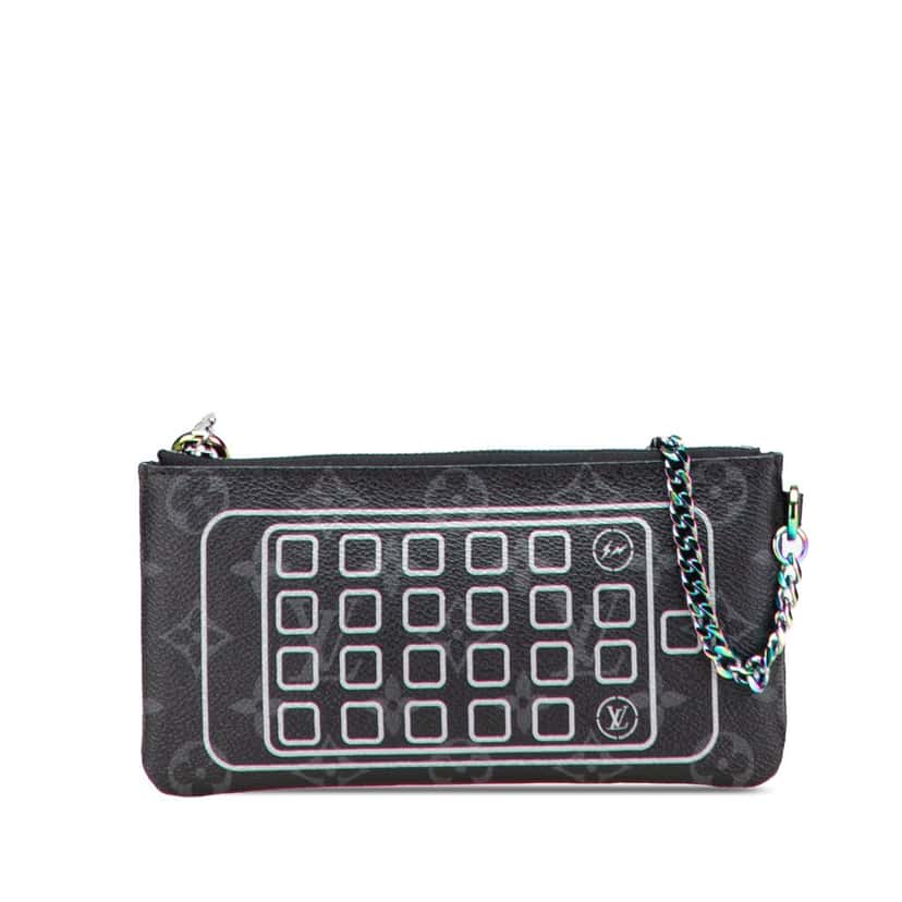 Louis Vuitton Monogram Eclipse Flash Fragment Iphone Case Black Canvas Very good condition - Front View