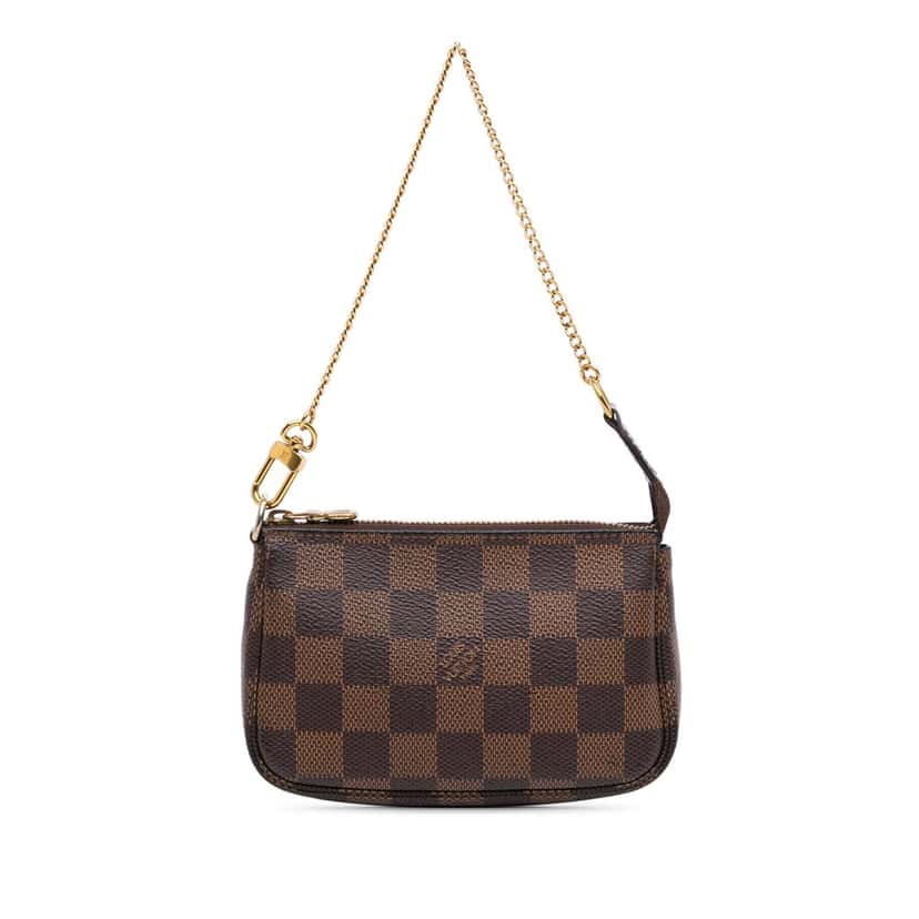 Louis Vuitton Damier Ebene Mini Pochette Accessoires Brown Canvas Very good condition - Front View