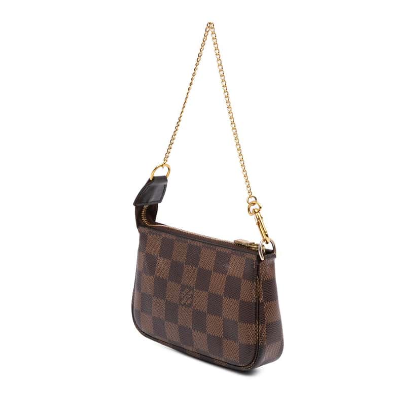 Louis Vuitton Damier Ebene Mini Pochette Accessoires Brown Canvas Very good condition - Back View