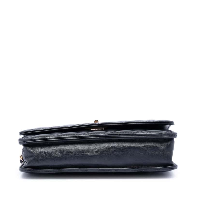 Chanel Quilted Aged Calfskin Reissue 2.55 Wallet on Chain Black Leather Very good condition - Inside View