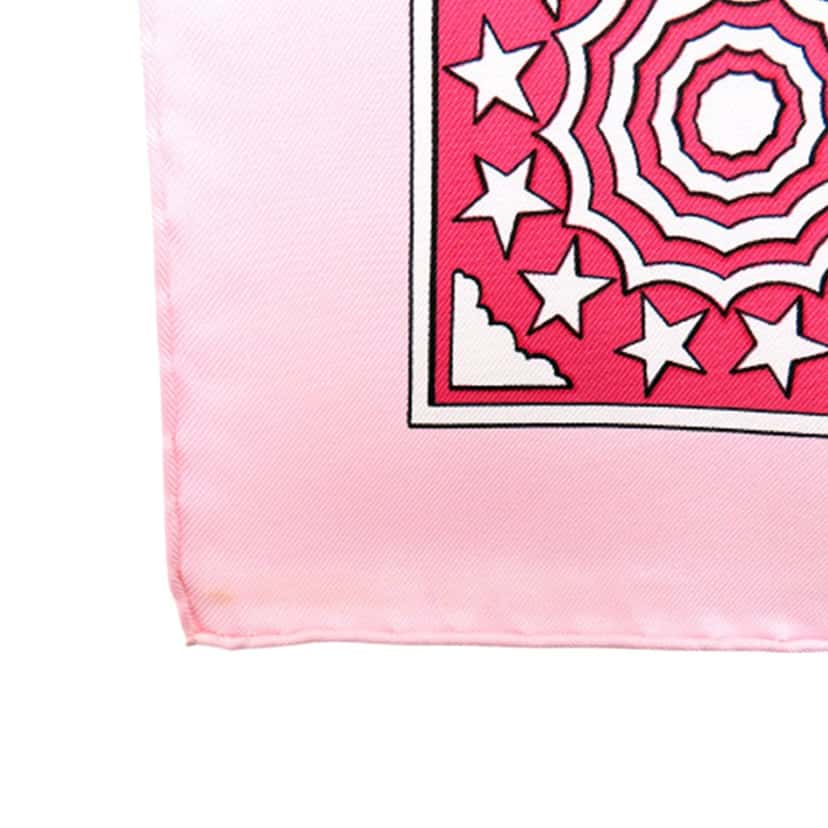 Hermès Early America Silk Scarf 90 Pink Very good condition - Box View