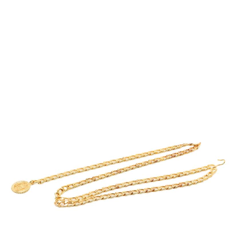 Chanel Gold Plated CC Medallion Chain Belt Gold Metal Very good condition - Back View