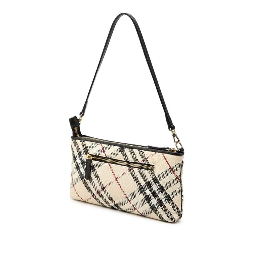 Burberry Supernova Check Canvas Shoulder Bag Beige Very good condition - Back View