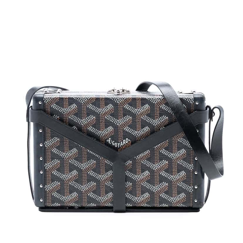 Goyard Goyardine Minaudiere Trunk Bag Black Very good condition - Front View