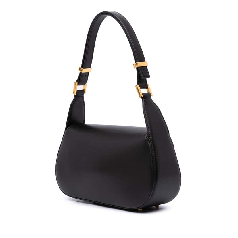 Valentino Medium Leather Vlogo Chain Shoulder Bag Black Leather Very good condition - Back View
