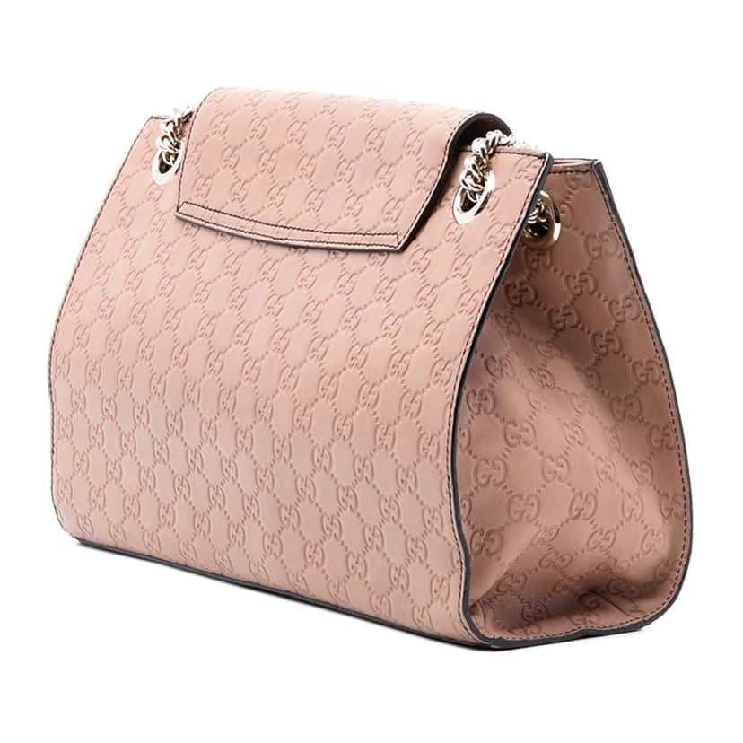 Gucci Large Guccissima Emily Shoulder Bag Brown Leather Very good condition - Back View