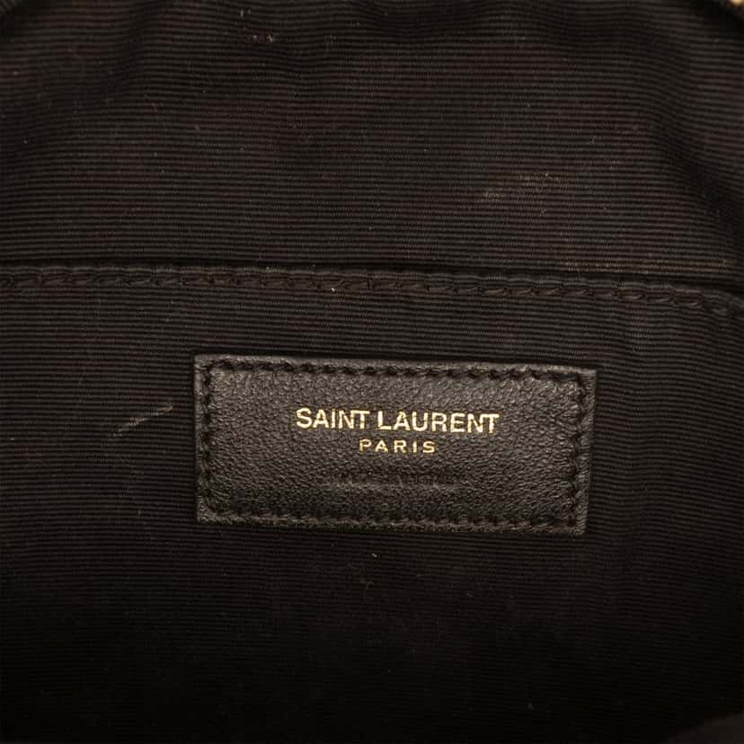 Saint Laurent Grain De Poudre Chevron Round Vinyle Camera Bag Beige Leather Very good condition - Box View