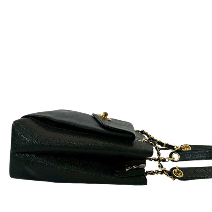 Chanel CC Caviar Front Pocket Chain Tote Black Leather Very good condition - Box View