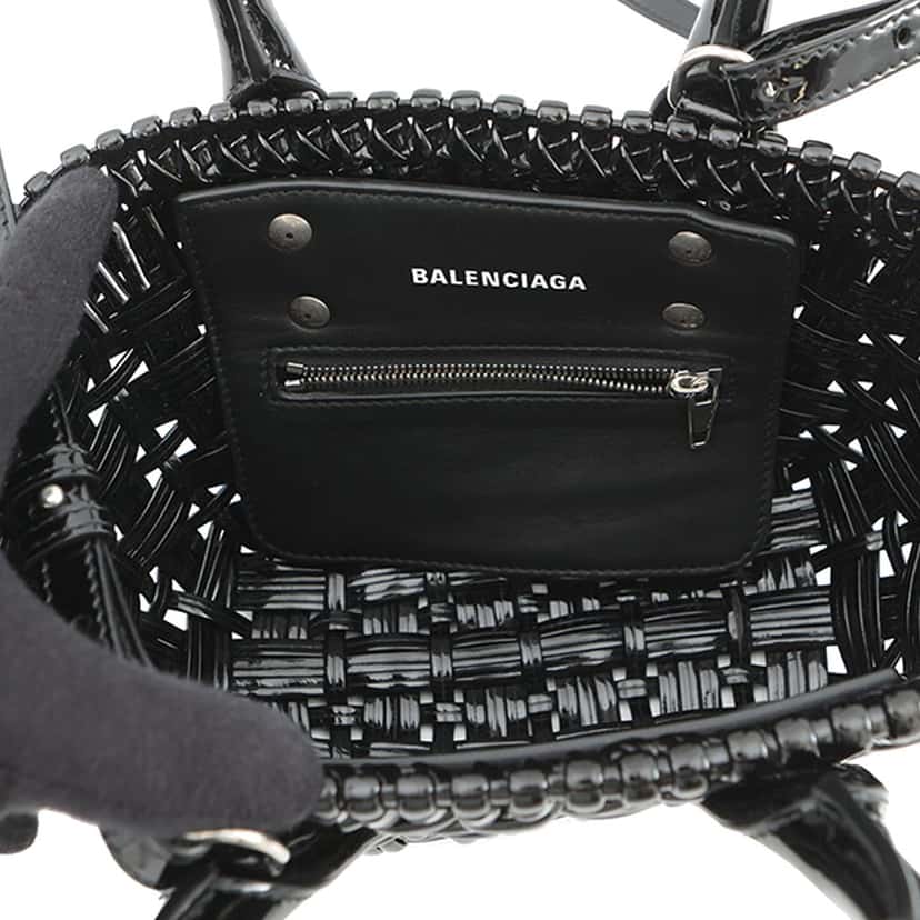 Balenciaga Faux Leather Bistro Basket Bag XXS Black Very good condition - Model View