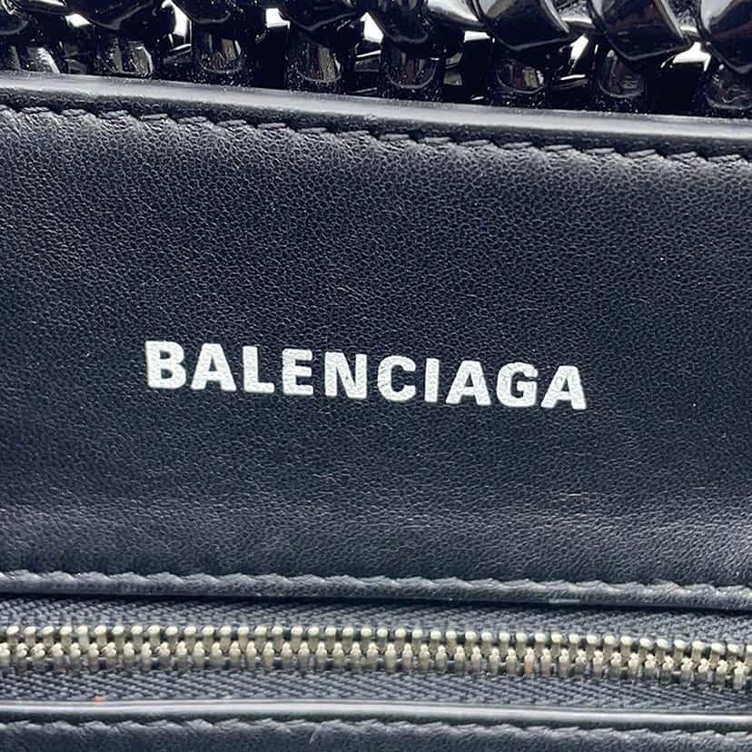 Balenciaga Faux Leather Bistro Basket Bag XXS Black Very good condition - Box View