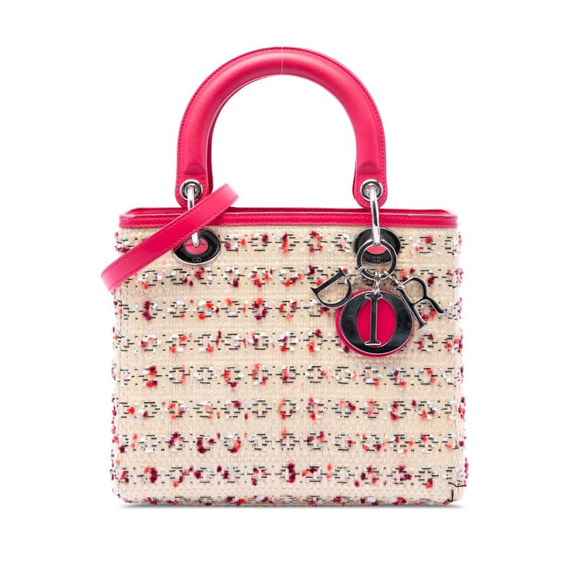 Dior Medium Woven Raffia Lady Dior Beige Very good condition - Front View