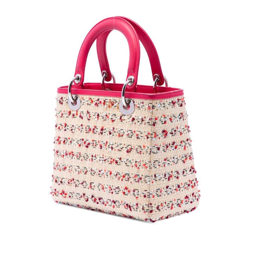 Dior Medium Woven Raffia Lady Dior Beige Very good condition - Back View