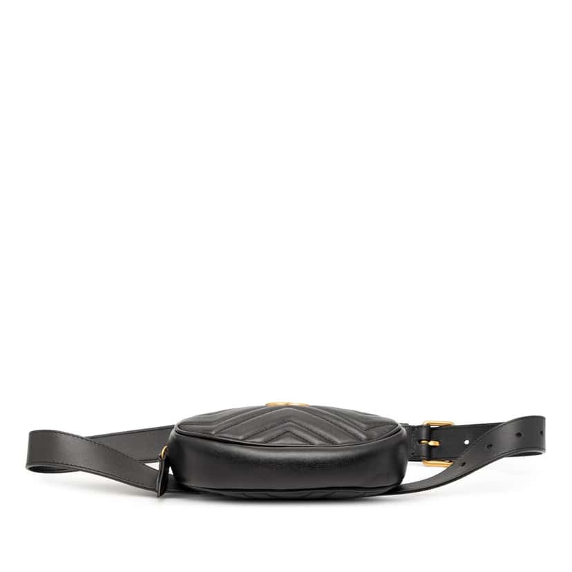 Gucci GG Marmont Matelasse Leather Belt Bag Black Leather Very good condition - Inside View