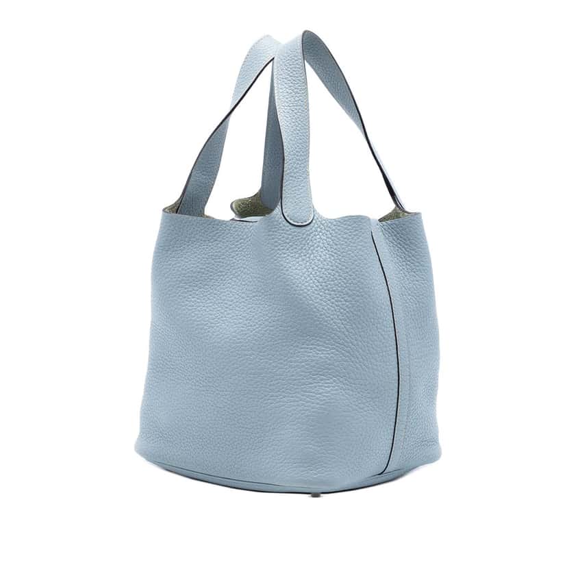 Hermès Clemence Picotin Lock 22 Blue Leather Very good condition - Back View