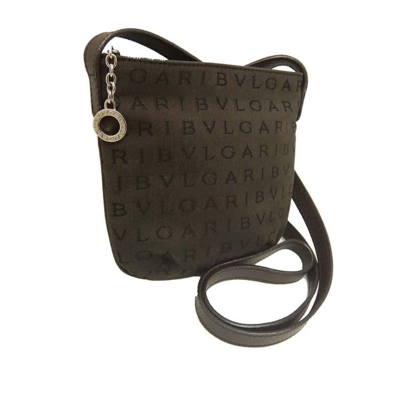 Bvlgari Logomania Canvas Crossbody Brown Very good condition - Back View