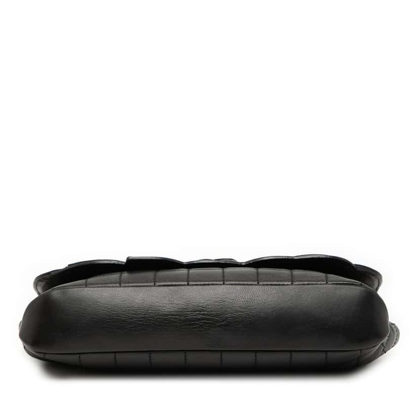Chanel Camellia CC Choco Bar No 5 Lambskin Shoulder Bag Black Leather Very good condition - Inside View