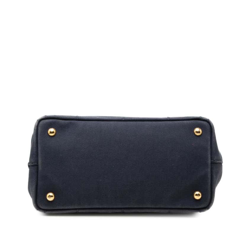 Prada Small Canvas Canapa Logo Satchel Blue Very good condition - Inside View