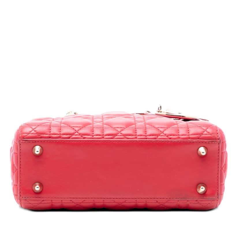 Dior Small Lambskin Cannage My ABCDior Lady Dior Pink Leather Very good condition - Inside View
