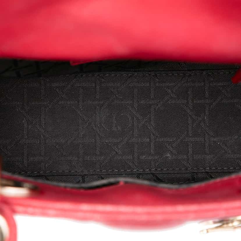 Dior Small Lambskin Cannage My ABCDior Lady Dior Pink Leather Very good condition - Model View