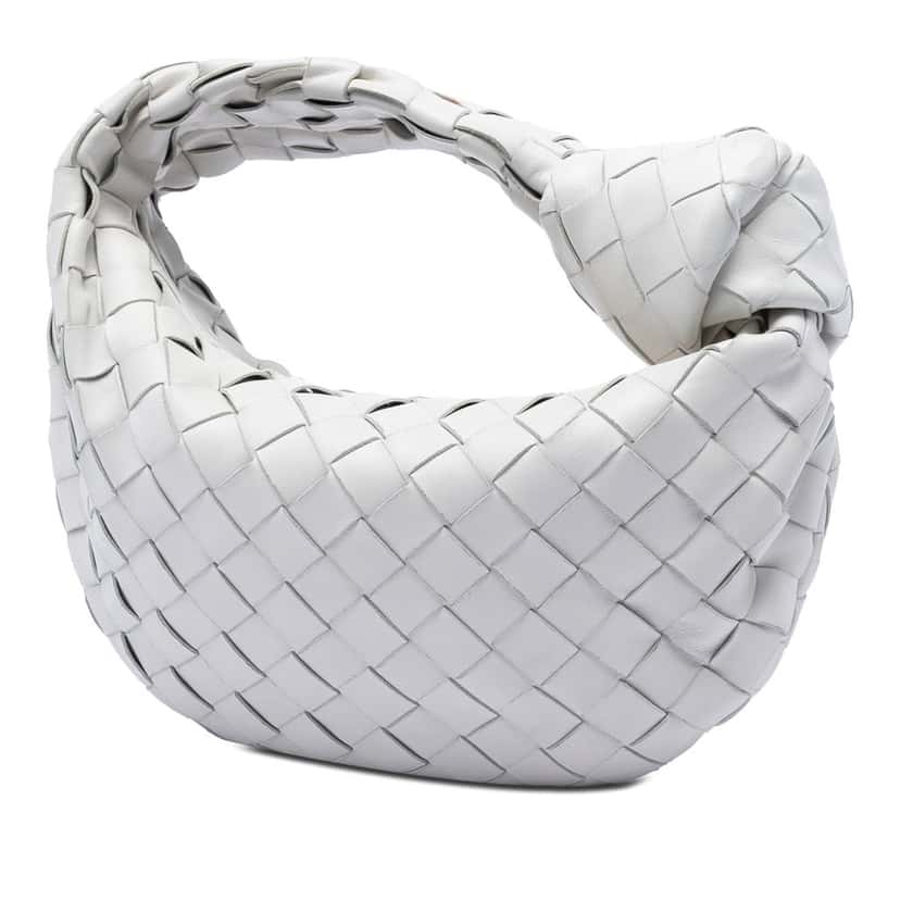 Bottega Veneta Mini Nappa Intrecciato Jodie White Leather Very good condition - Back View