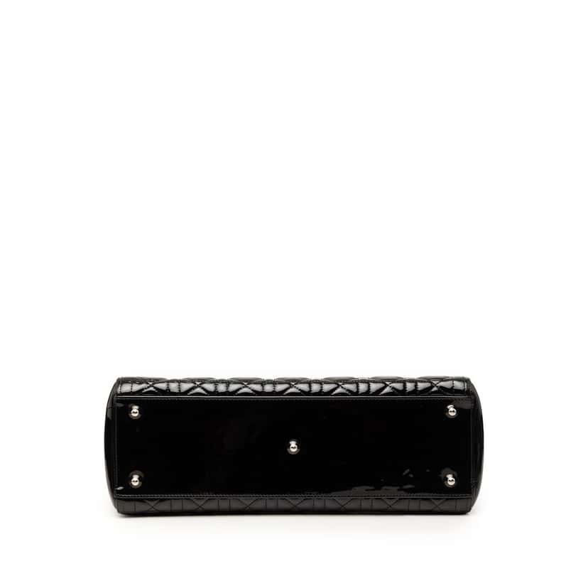 Dior Large Patent Cannage Lady Dior Black Leather Very good condition - Inside View