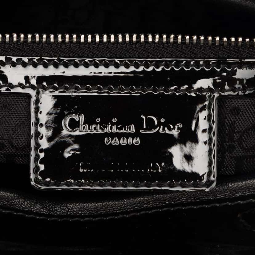 Dior Large Patent Cannage Lady Dior Black Leather Very good condition - Box View