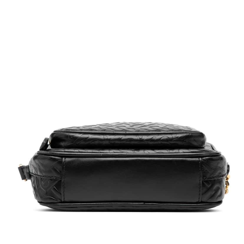 Burberry Embossed Calfskin TB Monogram Camera Chain Crossbody Black Leather Good condition - Inside View