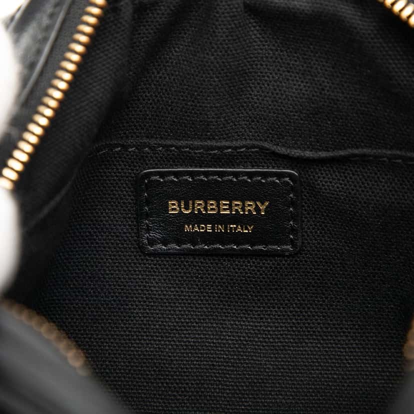 Burberry Embossed Calfskin TB Monogram Camera Chain Crossbody Black Leather Good condition - Box View