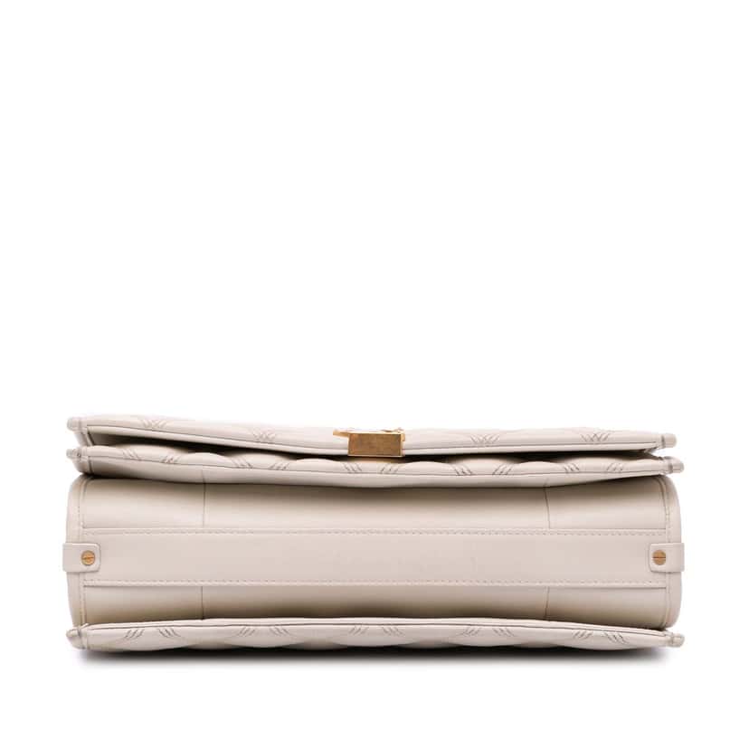 Saint Laurent Small Quilted Lambskin Becky Chain Shoulder Bag White Leather Very good condition - Inside View