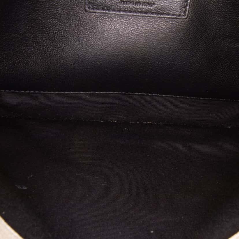 Saint Laurent Small Quilted Lambskin Becky Chain Shoulder Bag White Leather Very good condition - Box View