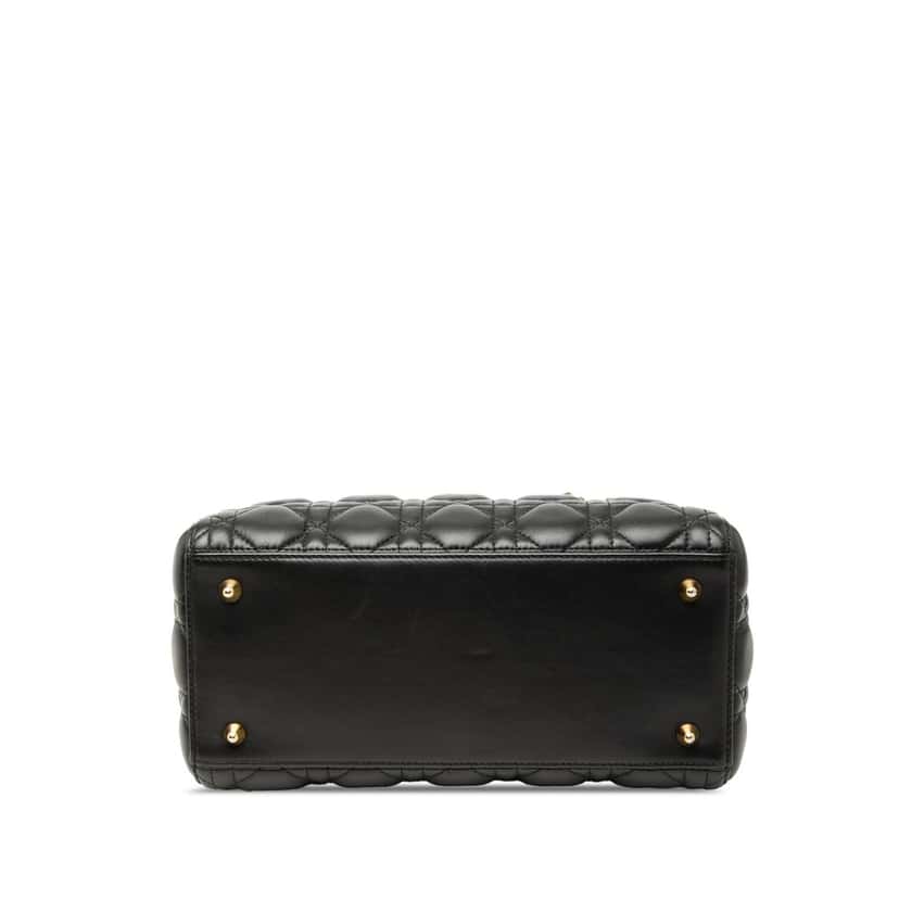 Dior Medium Lambskin Cannage Lady Dior Black Leather Very good condition - Inside View