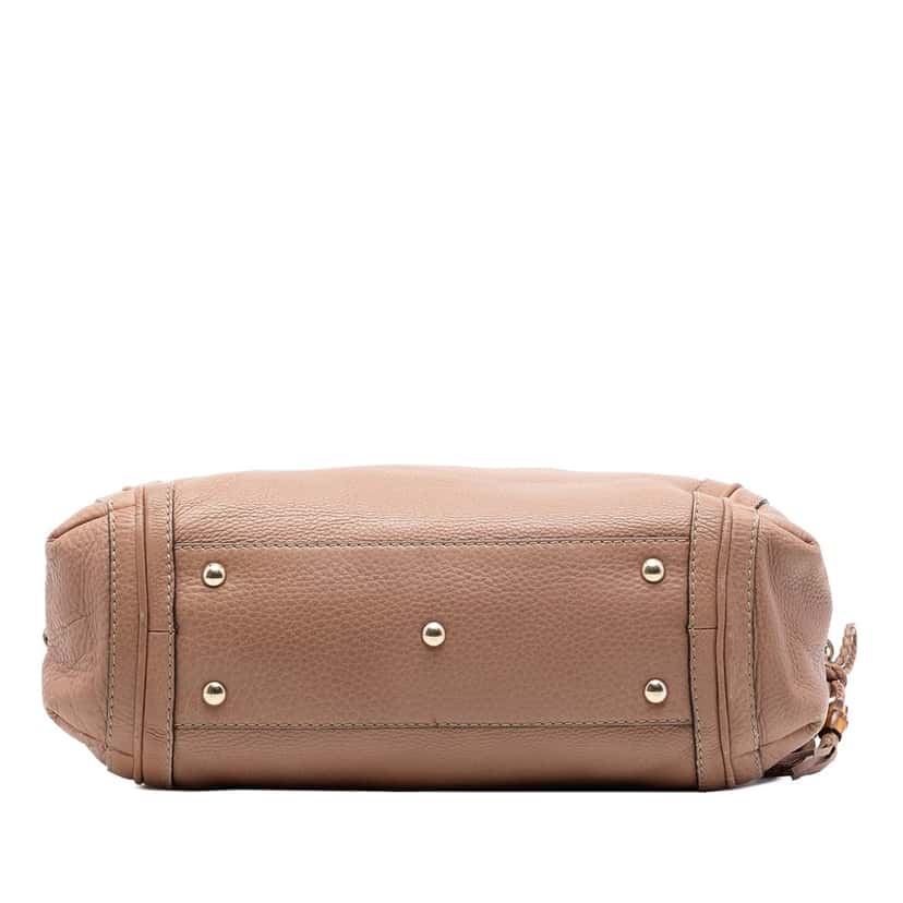 Gucci Medium Pebbled Calfskin Bella Shoulder Bag Brown Leather Very good condition - Inside View