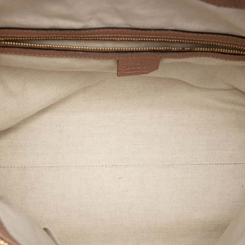 Gucci Medium Pebbled Calfskin Bella Shoulder Bag Brown Leather Very good condition - Model View