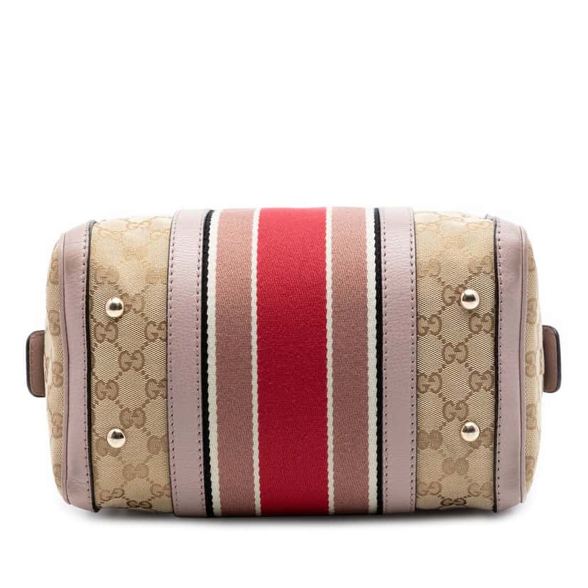 Gucci Small GG Canvas Web Joy Boston Bag Beige Very good condition - Inside View