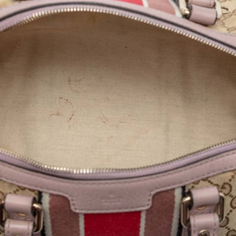 Gucci Small GG Canvas Web Joy Boston Bag Beige Very good condition - Model View