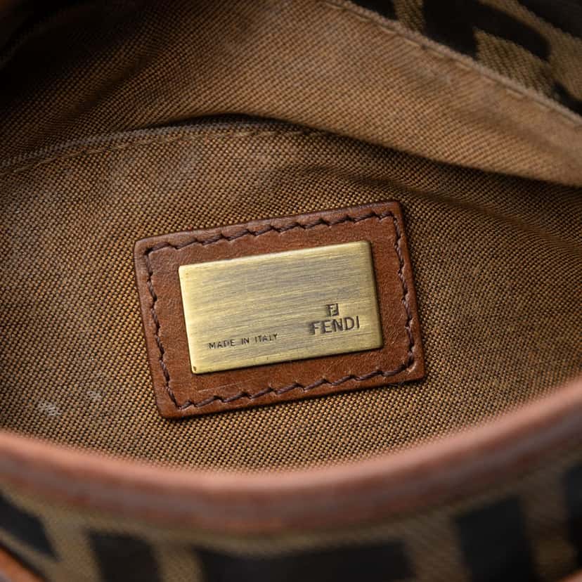 Fendi Mini FF Zucca Canvas Crossbody Brown Very good condition - Box View